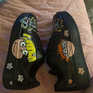 No Boundaries Black Cartoon Sneakers